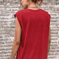 Women's Round Neck Cap Sleeve Top