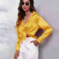 Collared Neck Buttoned Long Sleeve Shirt