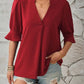 Notched Half Sleeve T-Shirt