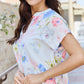 White Birch One And Only Full Size Short Sleve Floral Print Top