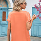 Full Size V-Neck Cuffed Blouse