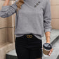 Asymmetrical Neck Long Sleeve Blouse