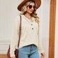 Full Size Half-Button Dropped Shoulder Hoodie