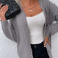 Openwork Button Up Dropped Shoulder Cardigan