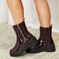 Forever Link Side Zip Wine Platform Boots