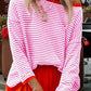 Striped Round Neck Drop Shoulder T-Shirt