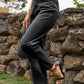 FIT RAGGED DENIM High Waist Loose Fit Ankle Slit Jeans