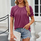 Round Neck Flounce Sleeve T-Shirt