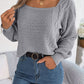 Chic Babe' Square Neck Mixed Knit Sweater 🦋