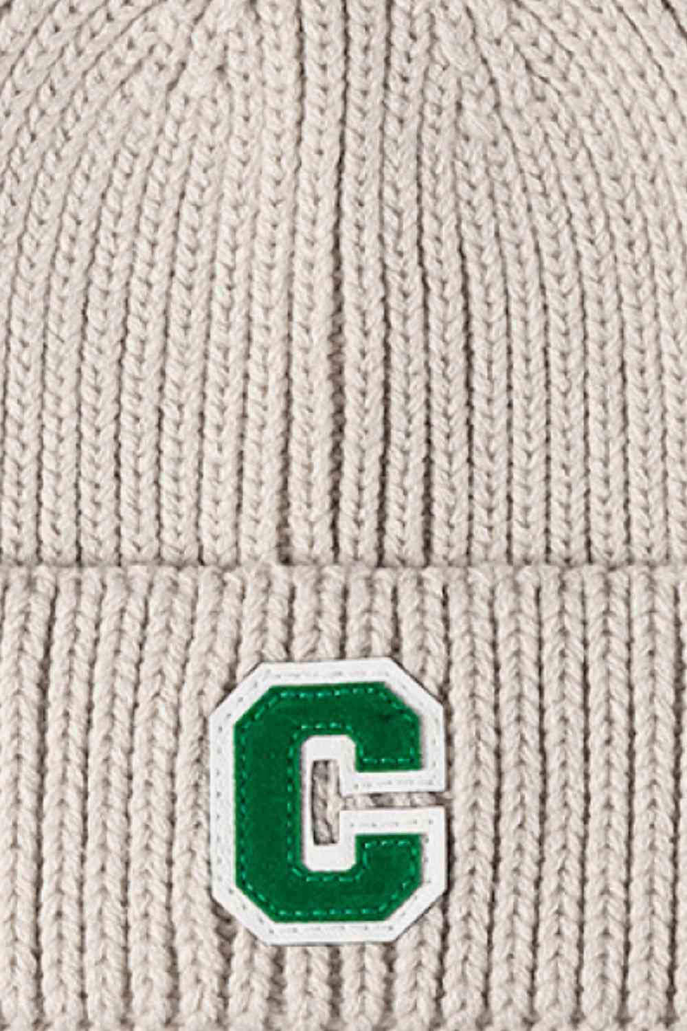 CHIC HATZ Letter C Patch Cuffed Beanie