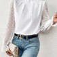 Full Size Mock Neck Flounce Sleeve Blouse