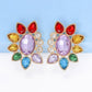 Geometrical Shape Glass Stone Dangle Earrings