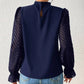 Full Size Mock Neck Flounce Sleeve Blouse