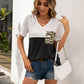 Women's Bryony Color Block V-Neck Short Sleeve Tee