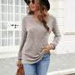 Ribbed Surplice Long Sleeve T-Shirt
