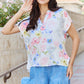 White Birch One And Only Full Size Short Sleve Floral Print Top