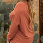 Plus Size Notched Long Sleeve T-Shirt