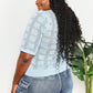 Double Take Ribbed Trim Round Neck Knit Top
