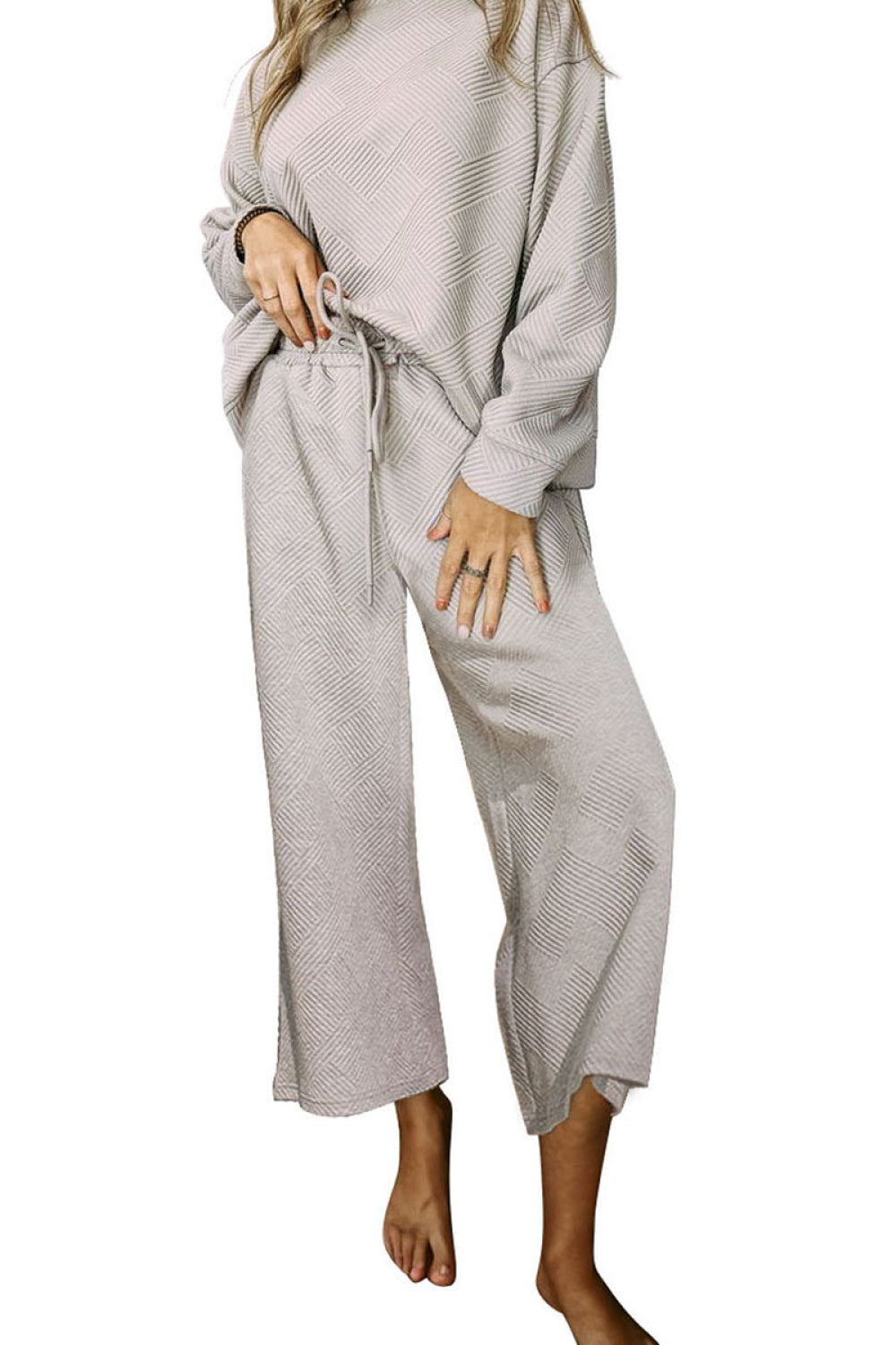 Full Size Dropped Shoulder Top and Pants Set