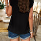 Frill Ruched Mock Neck Sleeveless Blouse