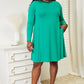 Zenana Full Size Teal Long Sleeve Flare Dress with Pockets