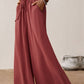 Smocked Paperbag Waist Wide Leg Pants