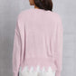 Lip Fringe Round Neck Sweater