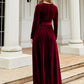 OhSoMaxi Tie Front Round Neck Long Sleeve Maxi Dress