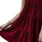 Ruffled Round Neck Cap Sleeve Mini Dress