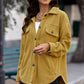 Button Up Collared Neck Long Sleeve Jacket