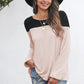 Women's Contrast Balloon Sleeve Blouse