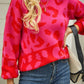 Leopard Round Neck Dropped Shoulder Sweater