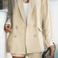 HANNAH MEA Full Size Longline Blazer and Shorts Set with Pockets
