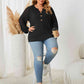 Plus Size Openwork Notched Button Front Blouse