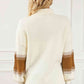 CozyWonders Contrast Turtleneck Cream Long Sleeve Sweater