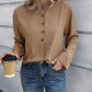 Half Button Long Sleeve Blouse
