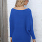 Full Size Horizontal Ribbing Dolman Sleeve Sweater
