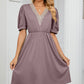 V-Neck Puff Sleeve Dress