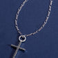 Moissanite Cross Pendant Platinum-Plated Necklace