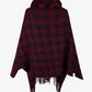 So Defined One Size Houndstooth Fringe Hem Poncho