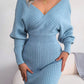 Delilah Rib-Knit Dolman Sleeve Sweater Dress