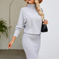Ribbed Mock Neck Long Sleeve Dress