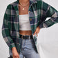 Plaid Collared Neck Button Down Jacket