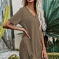 Women's Twisted V-Neck Short Sleeve Dress