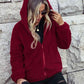 FashionToFigureTrends Wine Zip-Up Hooded Jacket with Pockets