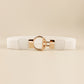 Circle Shape Buckle Zinc Alloy Buckle PU Leather Belt