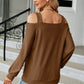 Cold Shoulder Square Neck Cutout Blouse