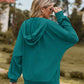 Zip Up Drawstring Long Sleeve Hooded Jacket