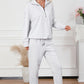 Half Zip Light Gray Sweatshirt and Drawstring Sweatpants Set