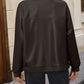 Zip Up Baseball Collar Dropped Shoulder Jacket
